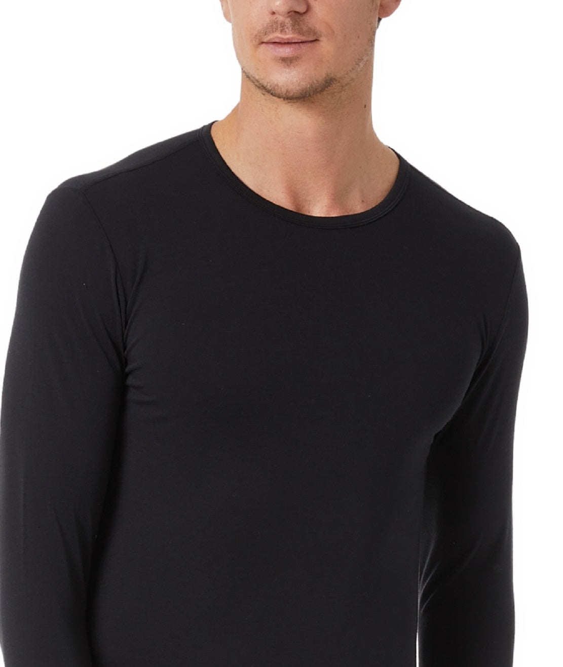 Camisa de gola redonda masculina 32 Degrees Heat, preta, tamanho médio