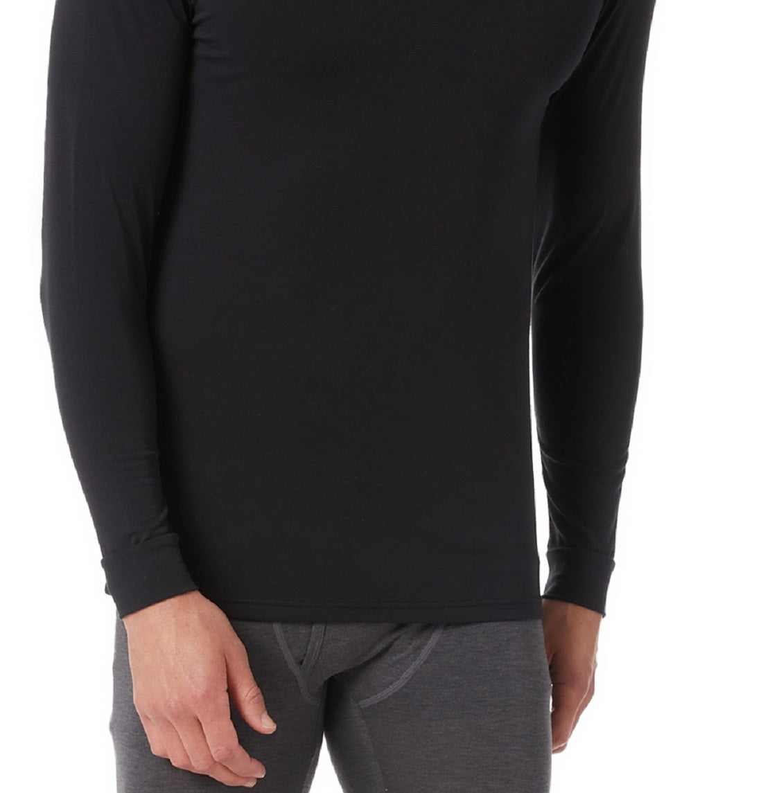 Camisa de gola redonda masculina 32 Degrees Heat, preta, tamanho médio