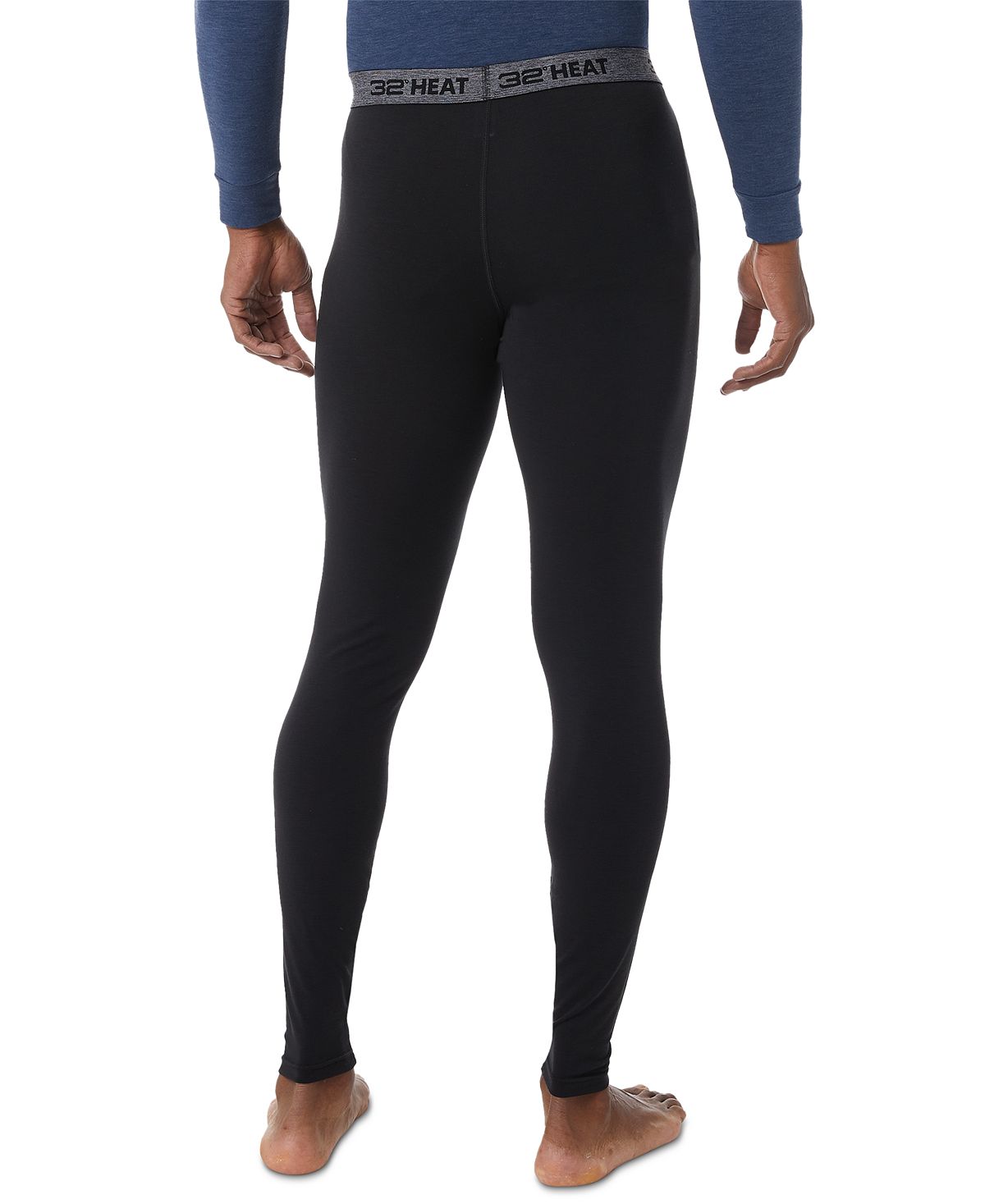 Leggings masculinas Heat Plus 32 Degrees, pretas, tamanho grande
