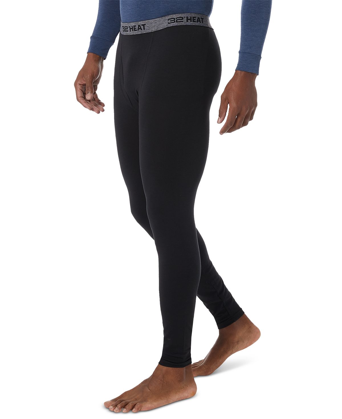 Leggings masculinas Heat Plus 32 Degrees, pretas, tamanho grande