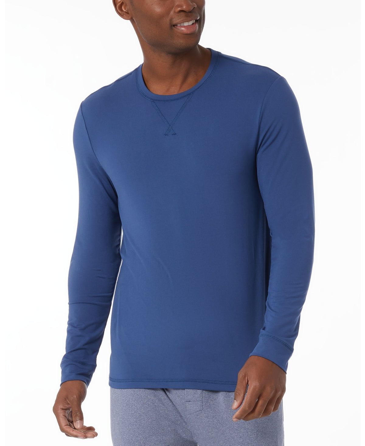 Camiseta masculina de manga comprida 32 Degrees Top Notch, azul, tamanho X-G