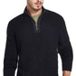 Suéter masculino vintage à prova de intempéries com textura waffle e zíper 1/4, preto, tamanho médio