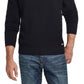 Suéter masculino vintage à prova de intempéries com textura waffle e zíper 1/4, preto, tamanho médio