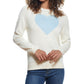 Suéter feminino vintage à prova de intempéries com estampa de coração, tamanho X-S