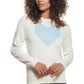 Suéter feminino vintage à prova de intempéries com estampa de coração, tamanho X-S