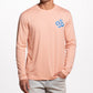 Camisa masculina vintage de manga comprida, resistente às intempéries, rosa, tamanho grande