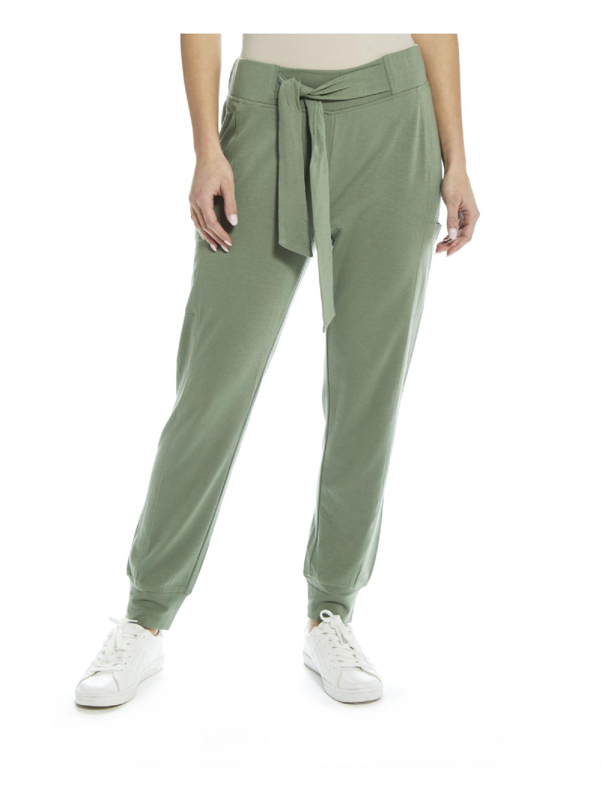 Calça Terry Vintage Feminina com Cinto e Resistente às Intempéries, Verde, Tamanho Grande