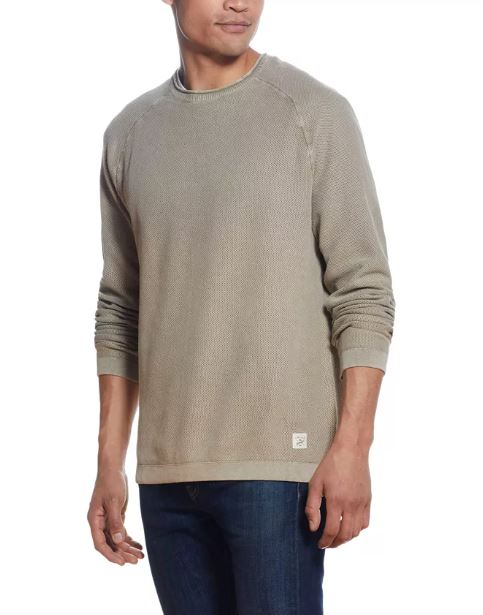 Suéter texturizado Stonewash vintage masculino à prova de intempéries, marrom, tamanho extragrande