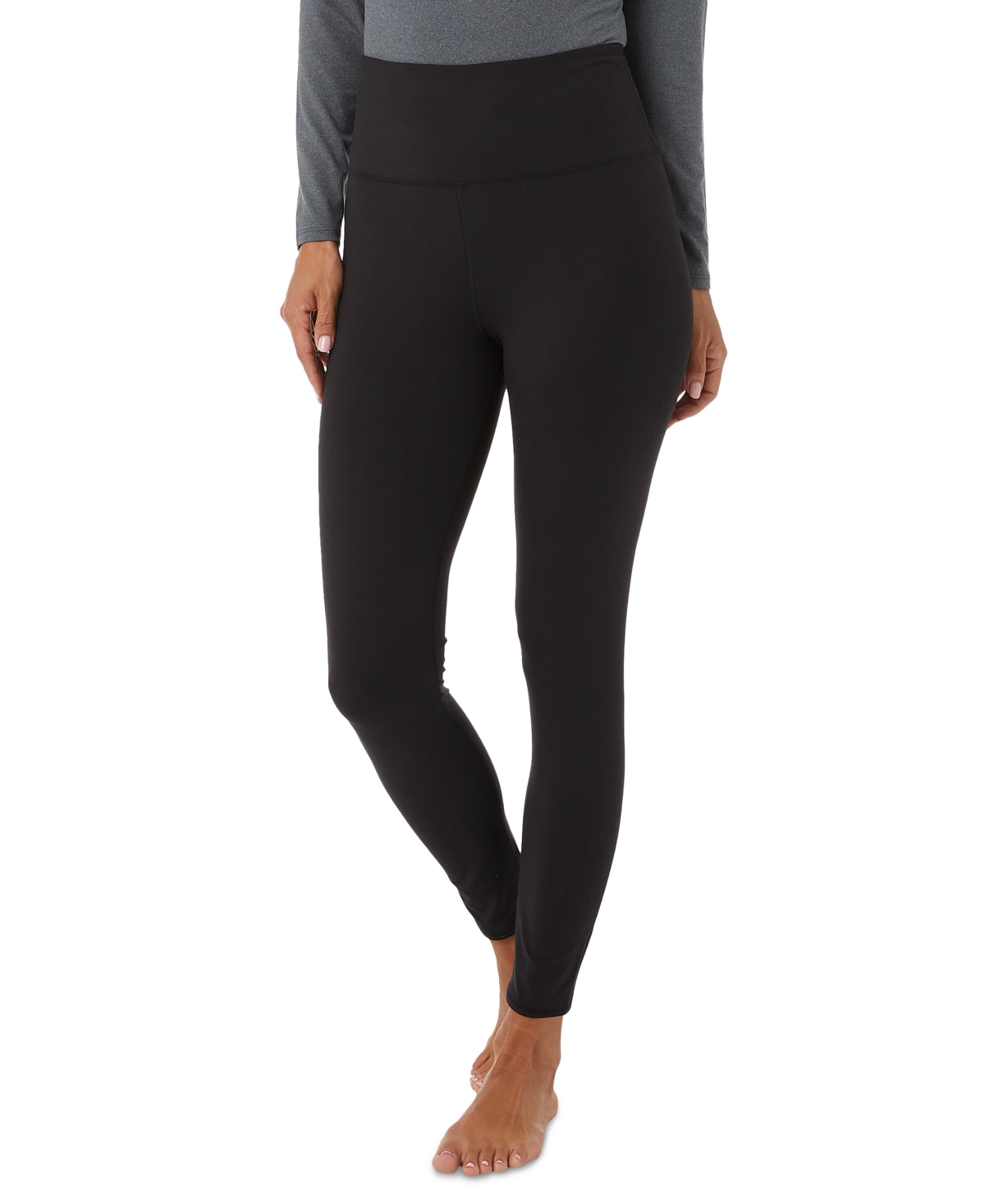 Leggings femininas básicas 32 Degrees com comprimento total e cintura alta, pretas