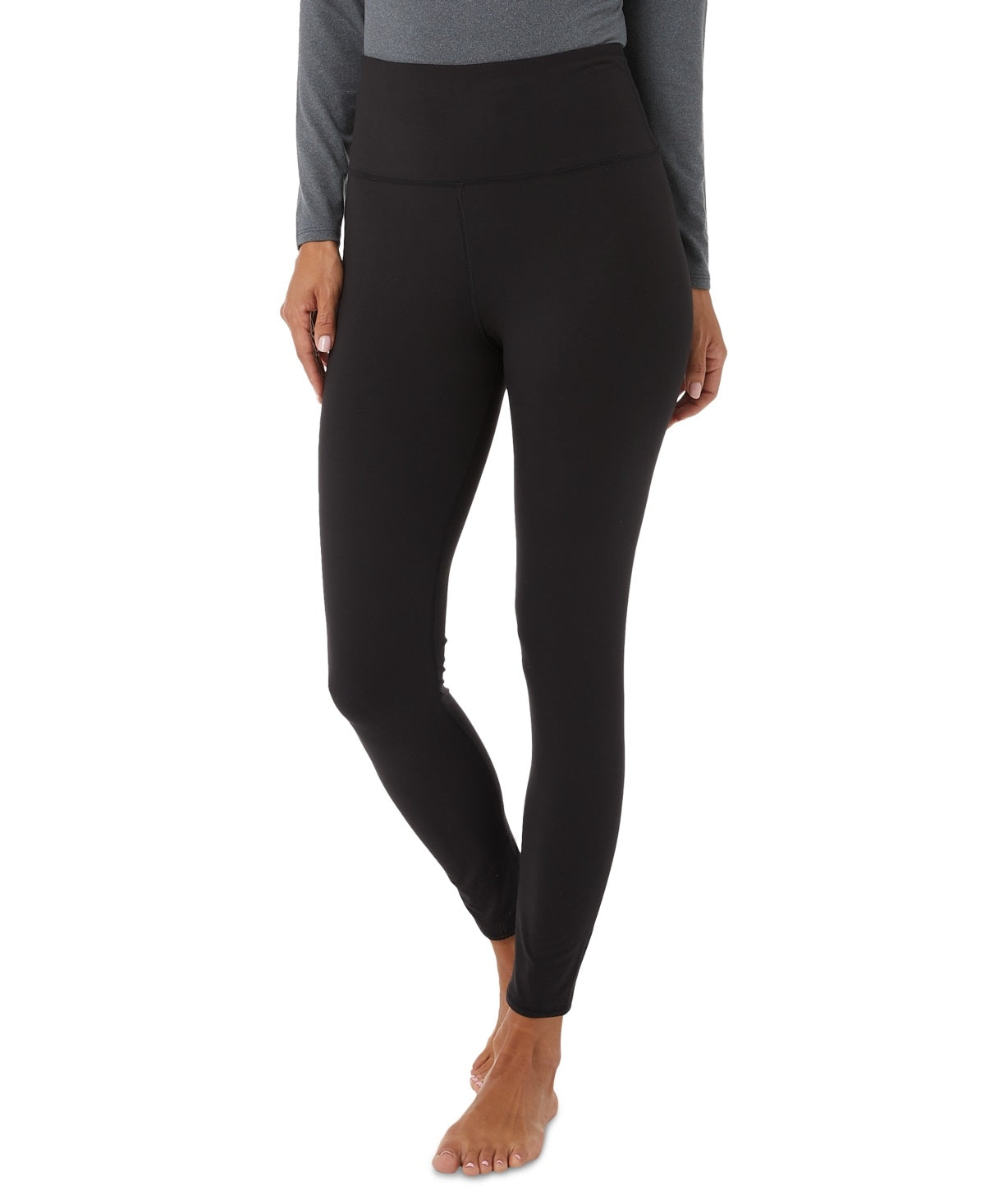 Leggings femininas básicas 32 Degrees com comprimento total e cintura alta, pretas