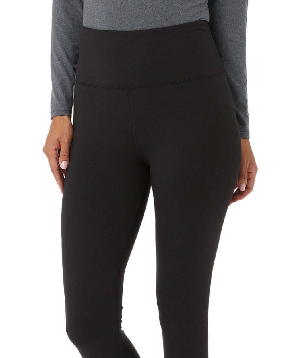 Leggings femininas básicas 32 Degrees com comprimento total e cintura alta, pretas