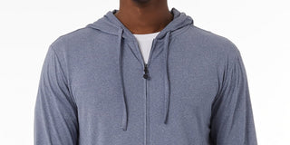 Jaqueta de dormir masculina 32 Degrees com capuz e zíper completo, secagem rápida, azul