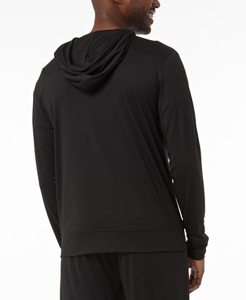 Jaqueta de dormir masculina 32 Degrees com capuz e zíper completo, secagem rápida, preta, tamanho pequeno