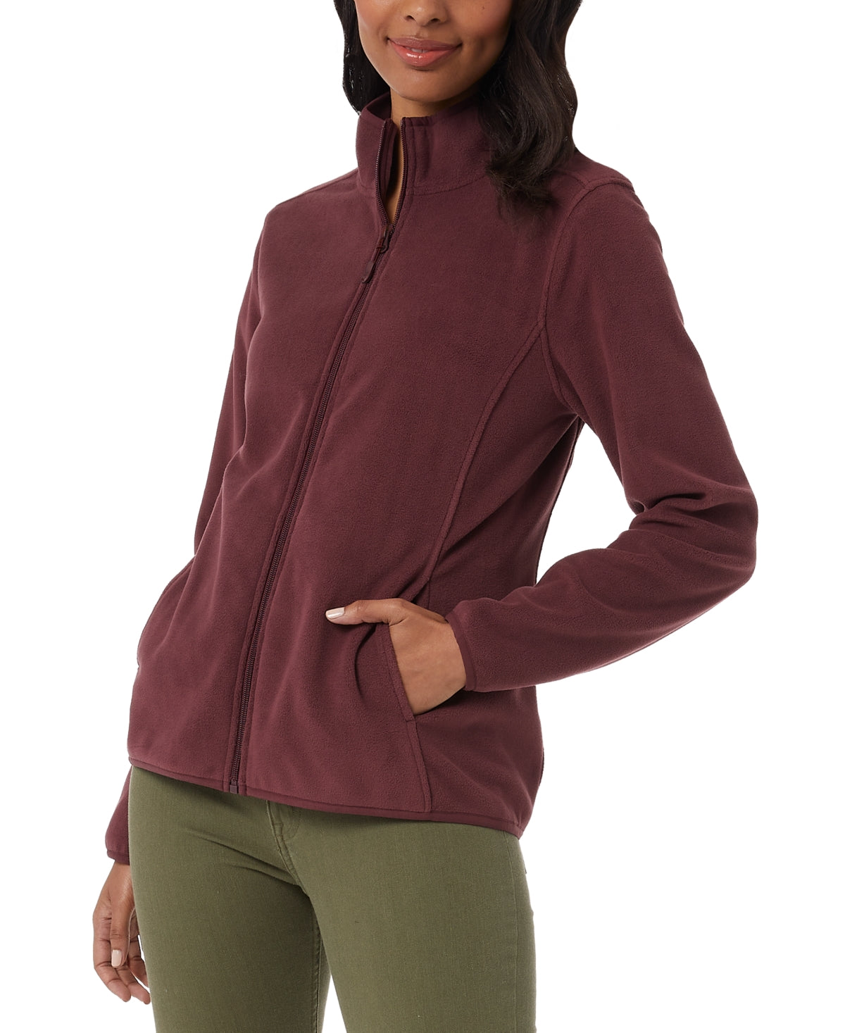 32 Degrees Fleece Feminino com Zíper Completo Vermelho Tamanho XL