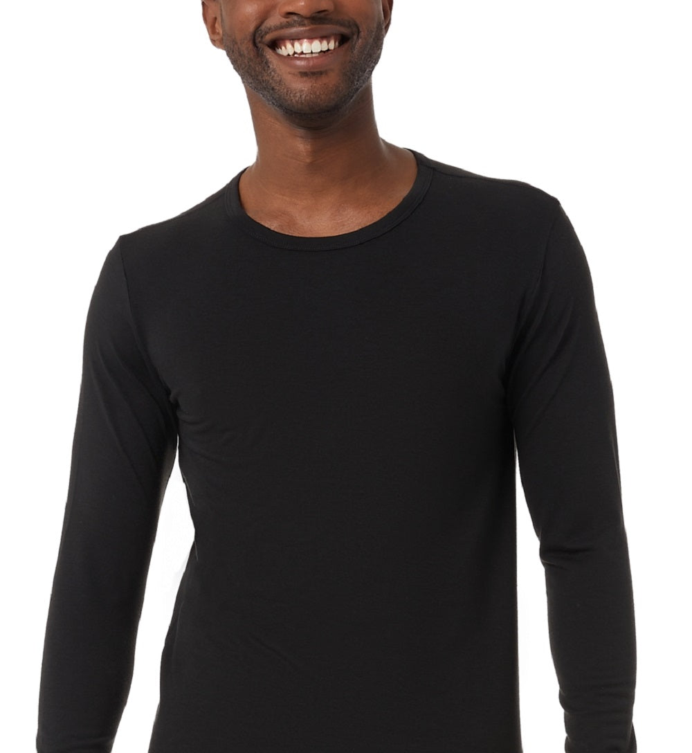 Camisa térmica feminina manga comprida 32 Degrees Heat Plus, preta, tamanho médio