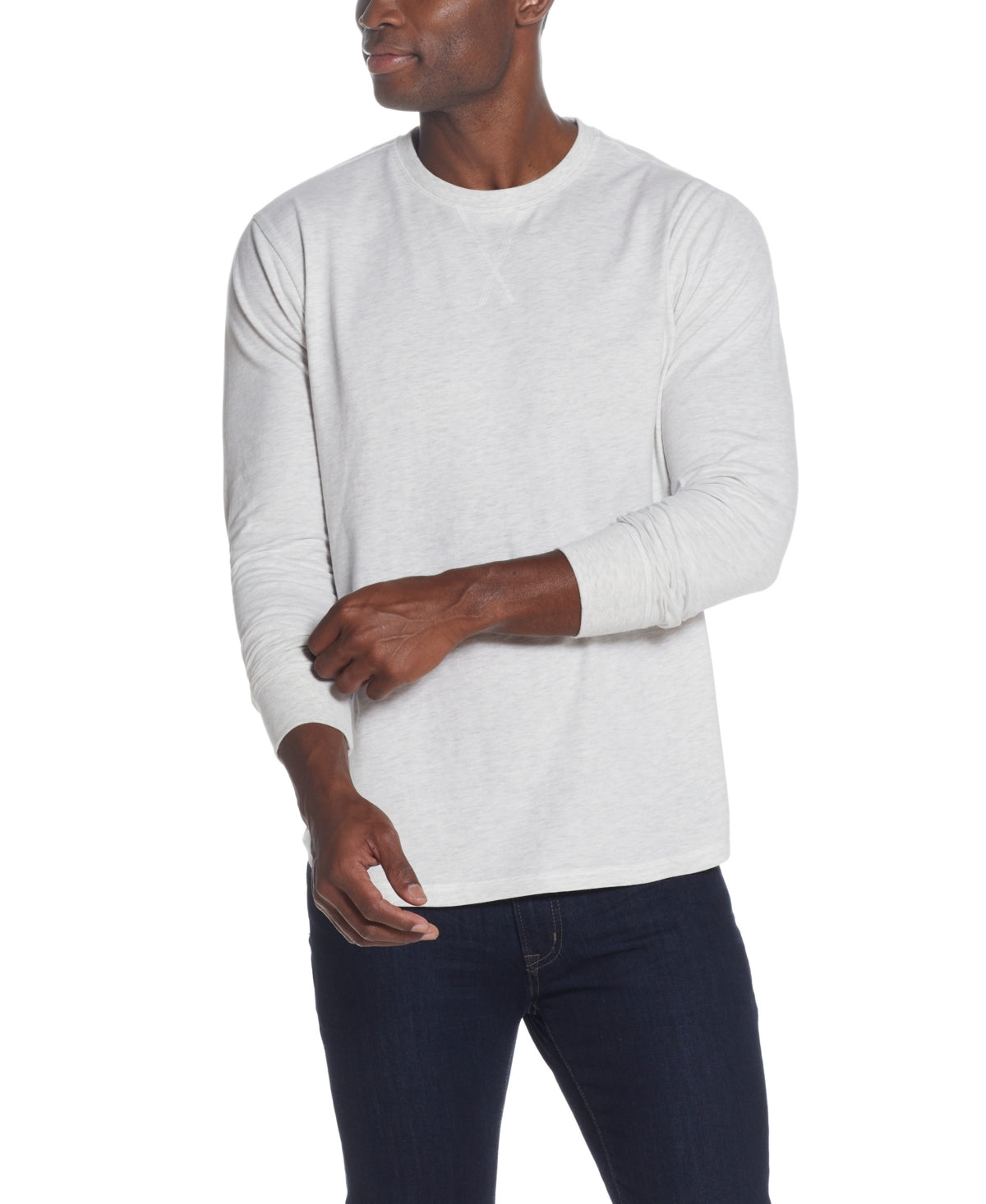 Camiseta masculina vintage de manga comprida escovada e gola redonda, à prova de intempéries, tamanho GG