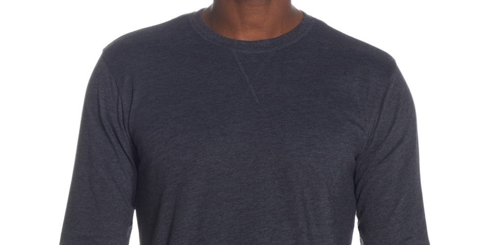 Camiseta masculina vintage de manga comprida escovada e gola redonda, cinza, tamanho GG, à prova de intempéries