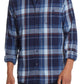 Camisa de flanela masculina vintage à prova de intempéries, mangas compridas, azul, tamanho extragrande