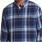 Camisa de flanela masculina vintage à prova de intempéries, mangas compridas, azul, tamanho extragrande