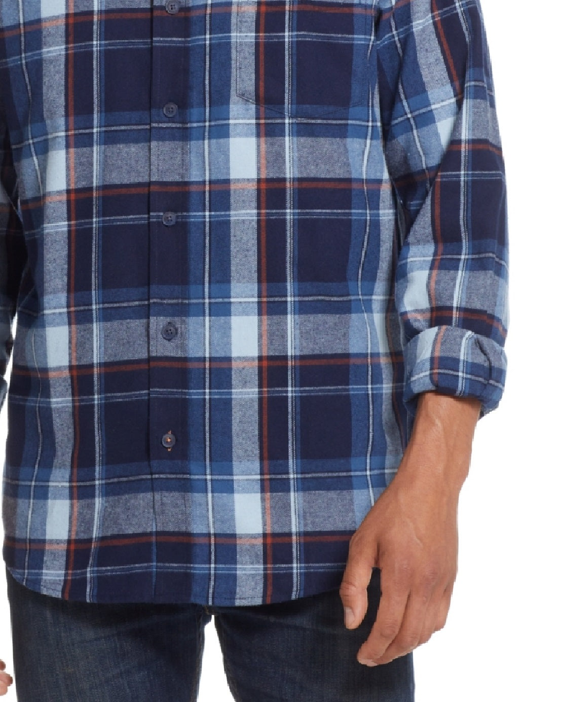 Camisa de flanela masculina vintage à prova de intempéries, mangas compridas, azul, tamanho extragrande