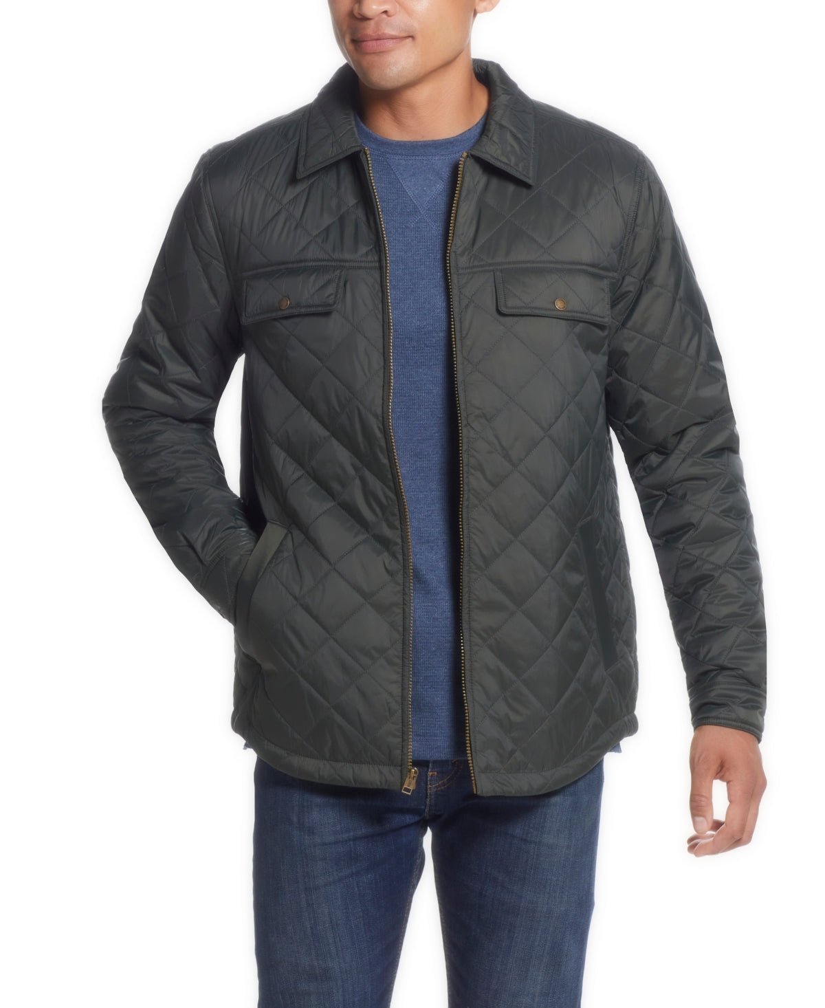 Jaqueta acolchoada leve vintage masculina à prova de intempéries, verde, tamanho XXL