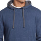 Moletom masculino vintage impermeável com capuz e manga comprida estilo waffle, azul, tamanho médio
