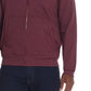 Moletom com capuz vintage masculino com zíper completo e forro de sherpa, vermelho, tamanho médio