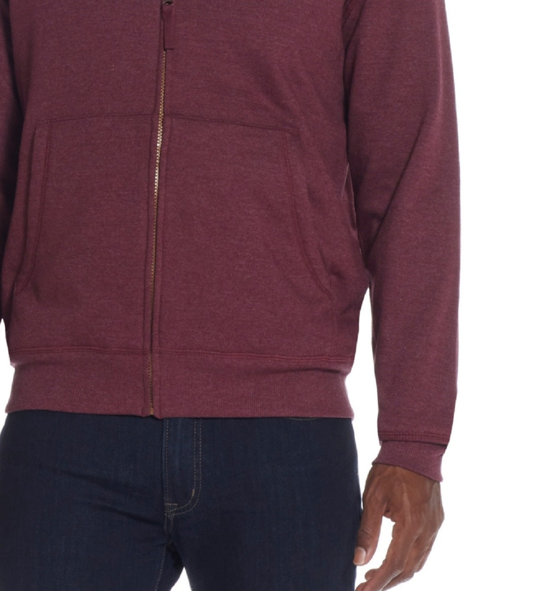 Moletom com capuz vintage masculino com zíper completo e forro de sherpa, vermelho, tamanho médio