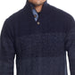 Suéter masculino vintage à prova de intempéries com botões e gola falsa, azul, tamanho grande