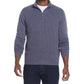 Suéter masculino vintage à prova de intempéries com toque suave e zíper de um quarto, azul, tamanho XX-G