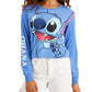 Camiseta com estampa gráfica Stitch da Disney Junior, azul, tamanho médio