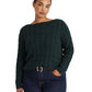 Suéter Ralph Lauren Feminino de Tricô com Decote Canoa Verde Tamanho 3X
