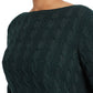 Suéter Ralph Lauren Feminino de Tricô com Decote Canoa Verde Tamanho 3X