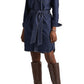 Vestido jeans Ralph Lauren feminino Jameika com manga comprida e gola abotoada, azul, tamanho pequeno