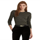 Camiseta Ralph Lauren Feminina Listrada Metálica Preta Tamanho P