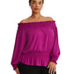 Camiseta Ralph Lauren Feminina Ombro a Ombro Roxa Tamanho 3X