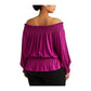 Camiseta Ralph Lauren Feminina Ombro a Ombro Roxa Tamanho 3X