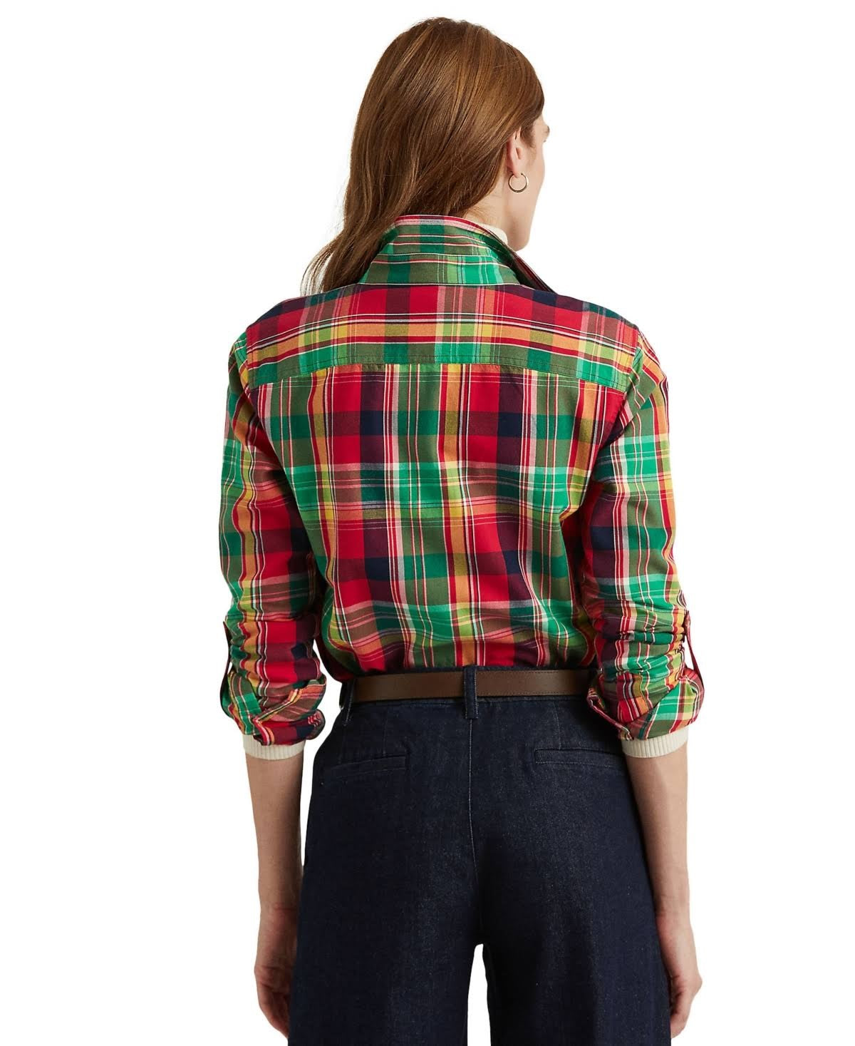 Camisa Ralph Lauren Feminina Xadrez Algodão Sarja Vermelha Tamanho 3X
