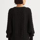 Suéter Ralph Lauren Feminino de Tricô Canelado com Manga Dolman e Gola Redonda, Preto, Tamanho Médio