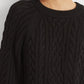 Suéter Ralph Lauren Feminino de Tricô Canelado com Manga Dolman e Gola Redonda, Preto, Tamanho Médio