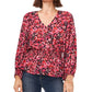 Blusa Peplum Estampada Feminina Vince Camuto Laranja Tamanho X-S