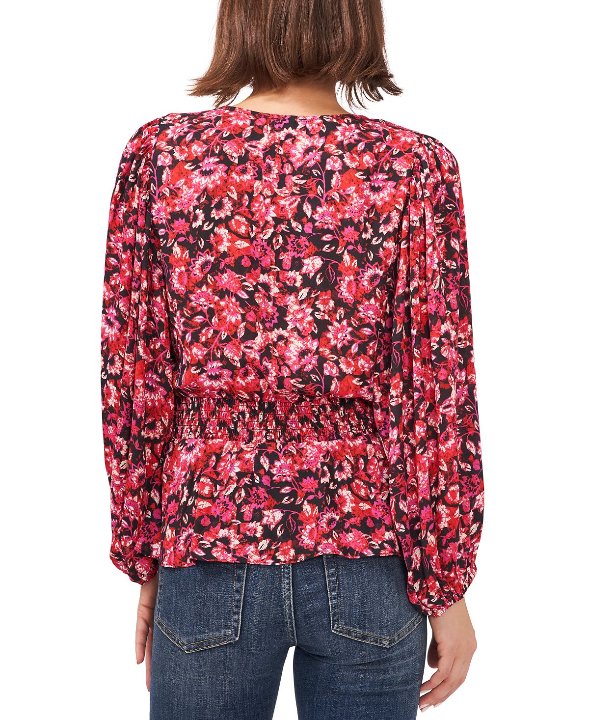 Blusa Peplum Estampada Feminina Vince Camuto Laranja Tamanho X-S