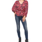 Blusa Peplum Estampada Feminina Vince Camuto Laranja Tamanho X-S