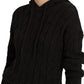 Suéter Ralph Lauren Feminino com Capuz e Cordão Canelado e Manga Longa, Preto, Tamanho Grande