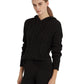 Suéter Ralph Lauren Feminino com Capuz e Cordão Canelado e Manga Longa, Preto, Tamanho Grande