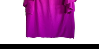 Vestido feminino Ralph Lauren com zíper, forro, manga sino, decote em V, comprimento até o joelho, roxo, tamanho 6