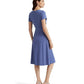 Vestido Ralph Lauren Feminino Manga Curta Azul Tamanho 8