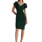 Vestido de coquetel Ralph Lauren feminino com manga de lantejoulas e malha verde, tamanho 18