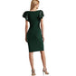 Vestido de coquetel Ralph Lauren feminino com manga de lantejoulas e malha verde, tamanho 18