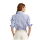 Blusa Ralph Lauren Feminina Xadrez com Mangas Punho e Gola Alta e Botões Azul Tamanho P
